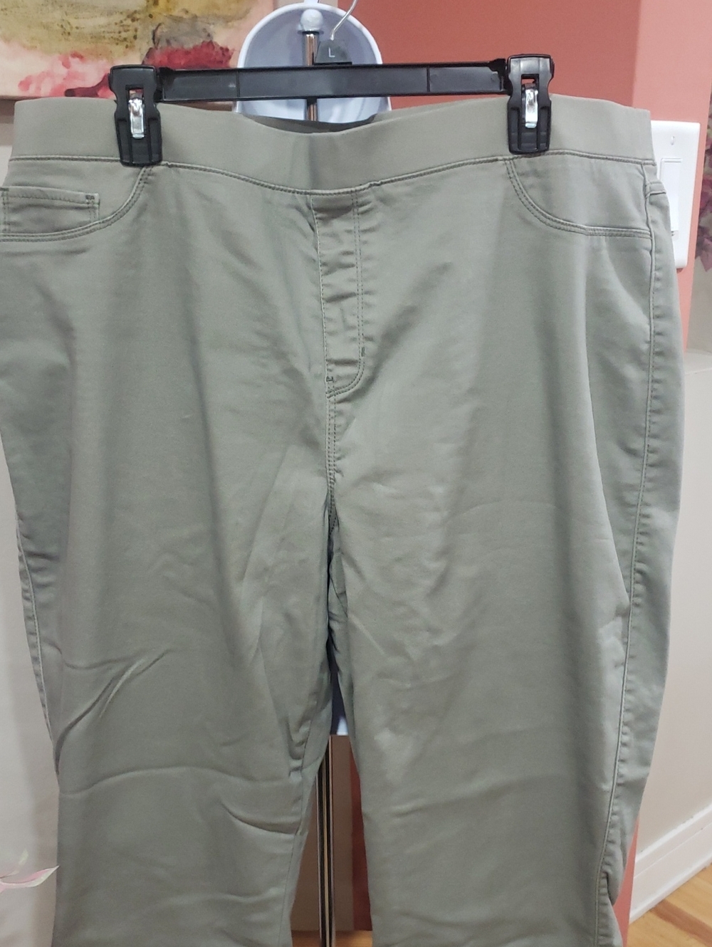 Sound/Style New York Women's Light Sage Pull On Jeans, Size 2X